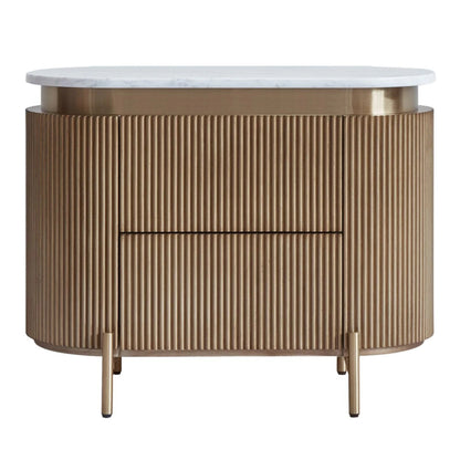 Demarco Marble Top Bedside Table - Black Bedside Table Cafe Lighting & Living Retro Antique Gold  