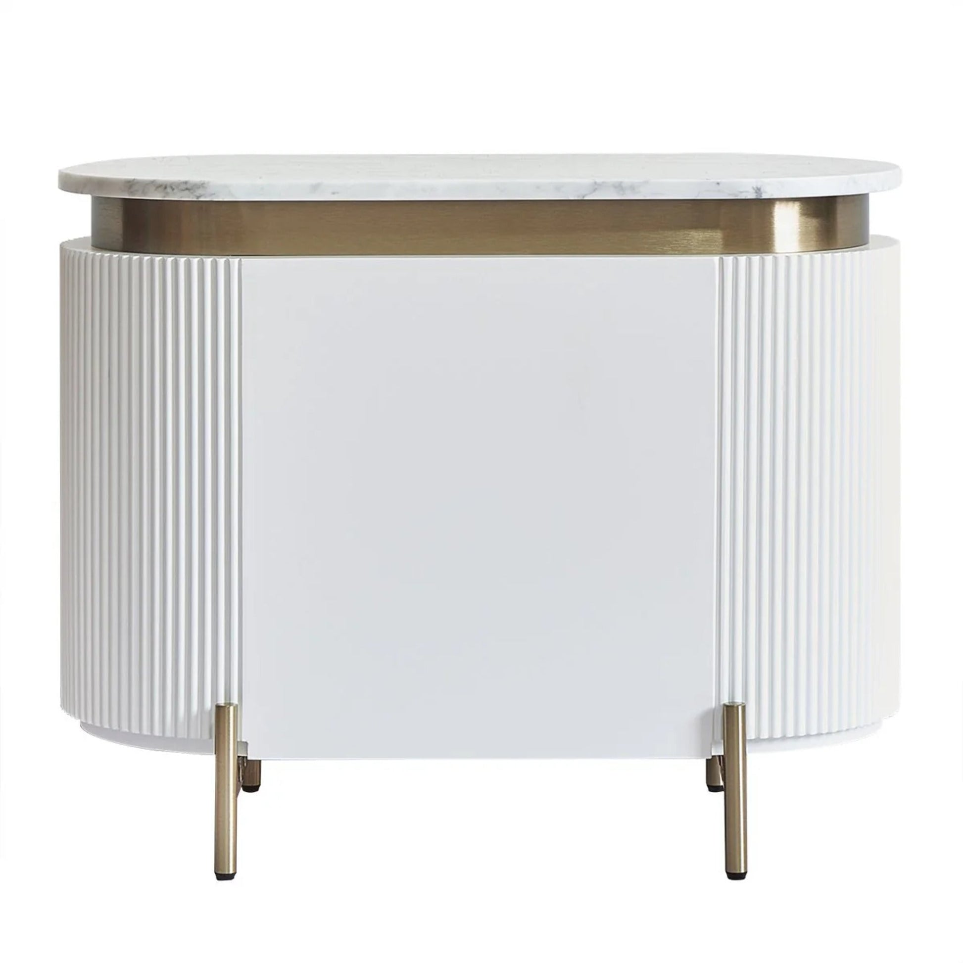 Demarco Marble Top Bedside Table - White Bedside Table Cafe Lighting & Living   