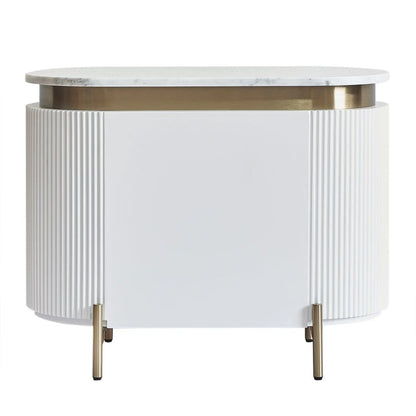 Demarco Marble Top Bedside Table - White Bedside Table Cafe Lighting & Living   