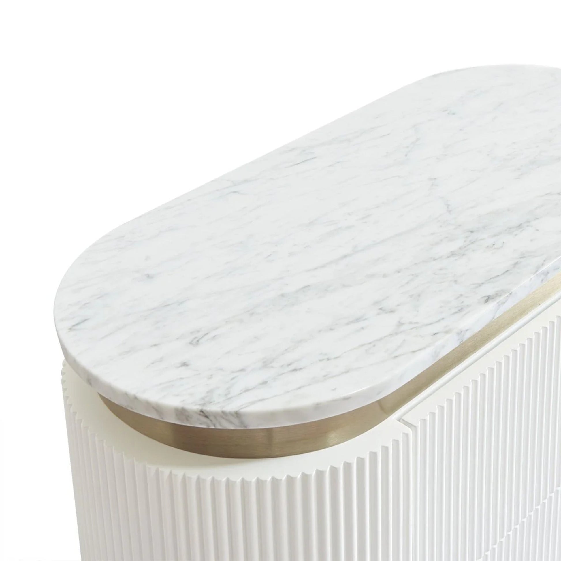 Demarco Marble Top Bedside Table - White Bedside Table Cafe Lighting & Living   