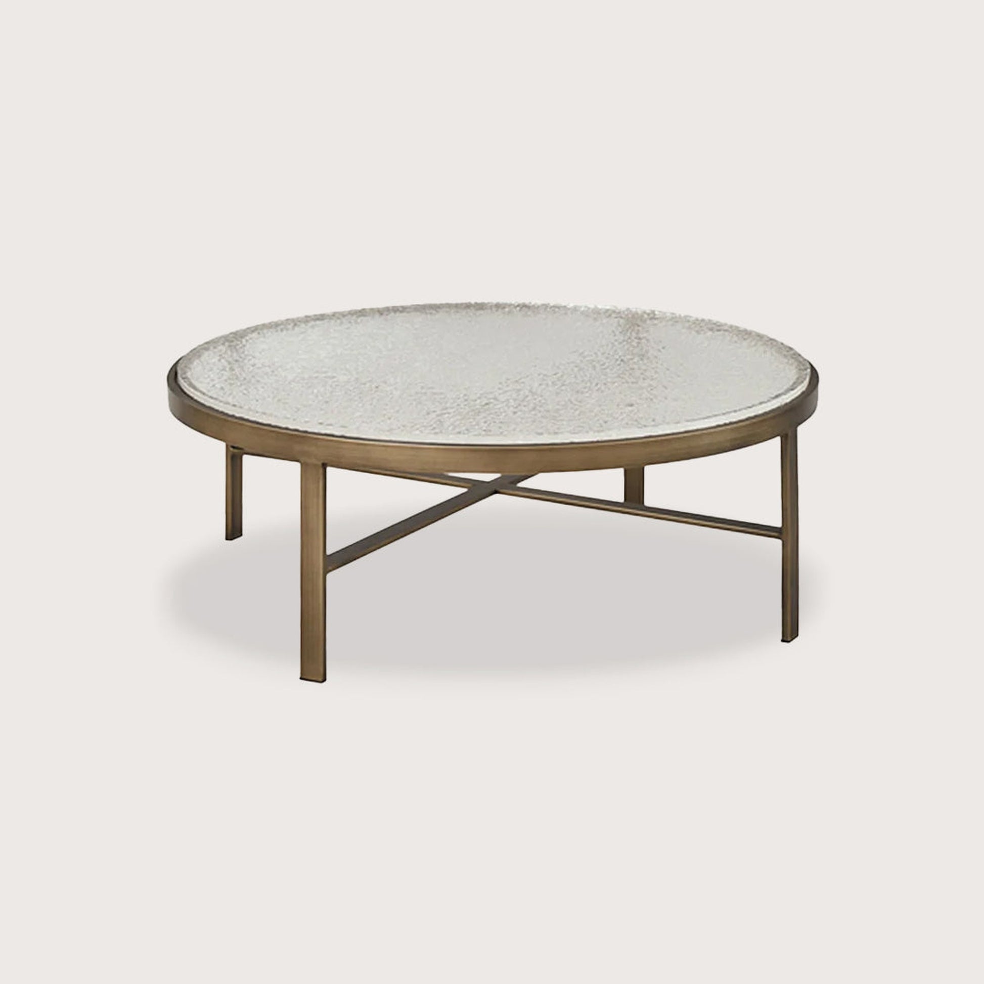 Elise Textured Metal Coffee Table - Brass Coffee Table Raffine Default Title