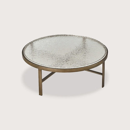 Elise Textured Metal Coffee Table - Brass Coffee Table Raffine