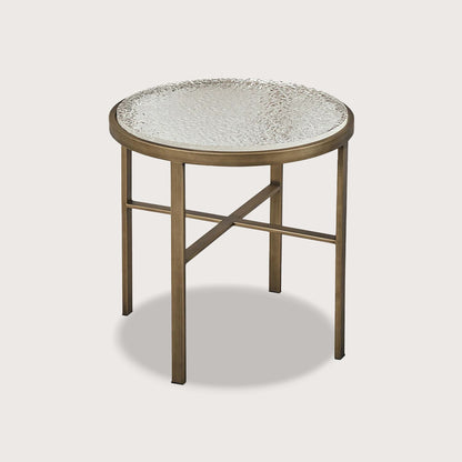 Elise Textured Metal Side Table - Brass Side Table Raffine Default Title