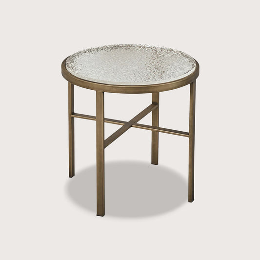 Elise Textured Metal Side Table - Brass Side Table Raffine Default Title