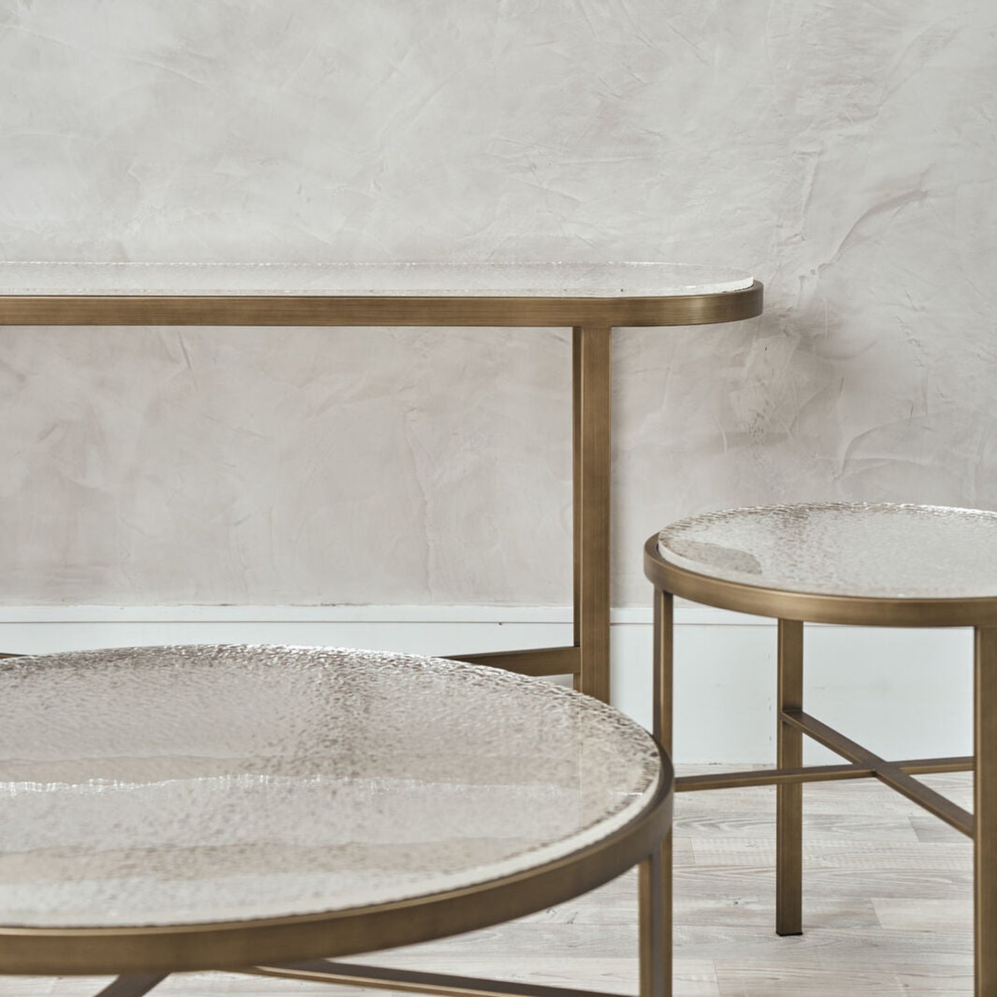 Elise Textured Metal Side Table - Brass Side Table Raffine