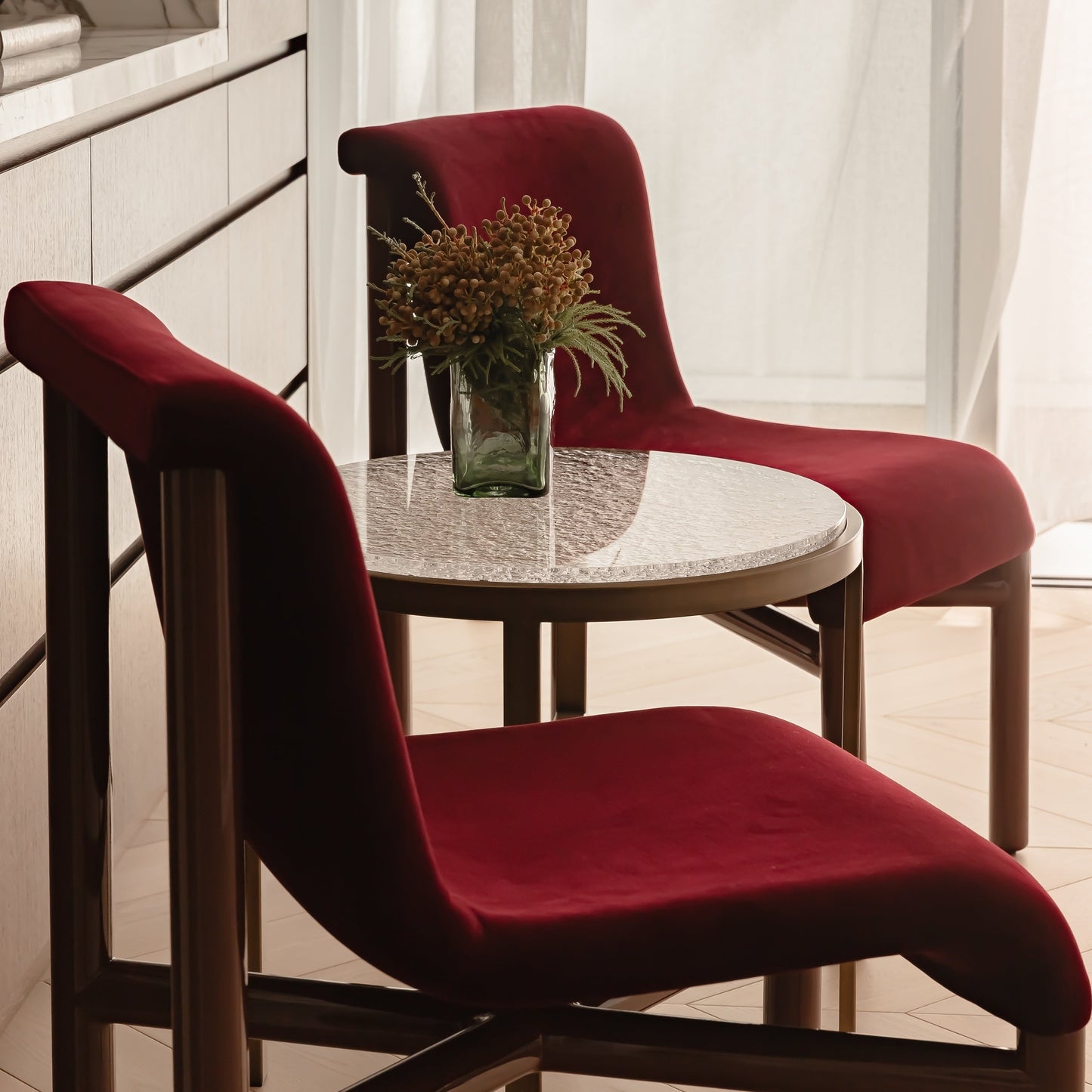 Elise Textured Metal Side Table - Brass Side Table Raffine