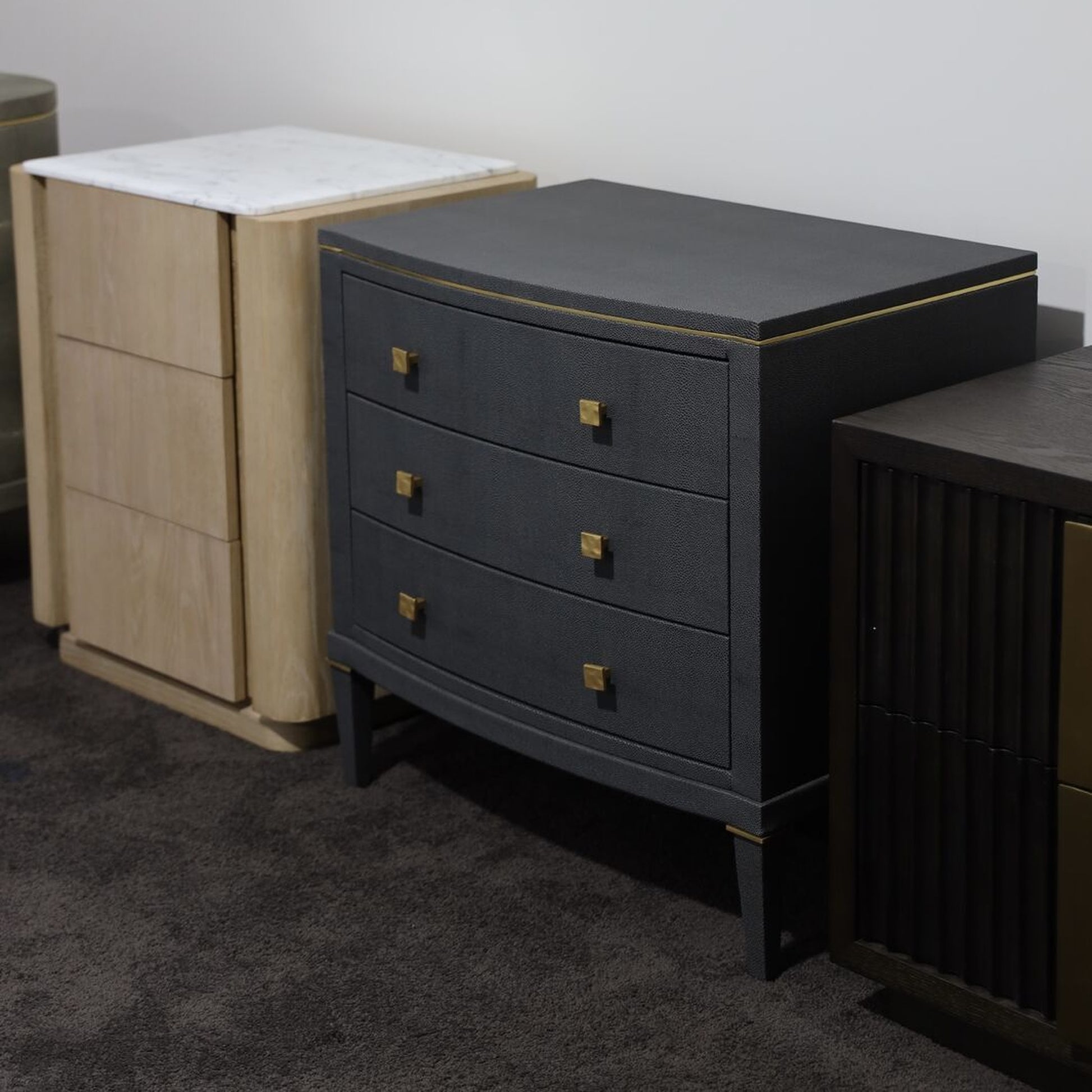 Eloise Metal Bedside Table - Brass Bedside Table Raffine