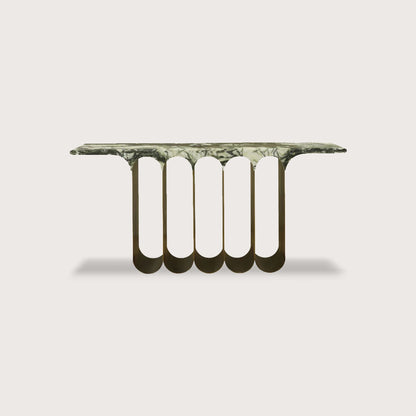 Ember Curved Marble Console Table - Jade Console Table Raffine Jade