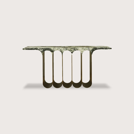 Ember Curved Marble Console Table Console Table Raffine Jade