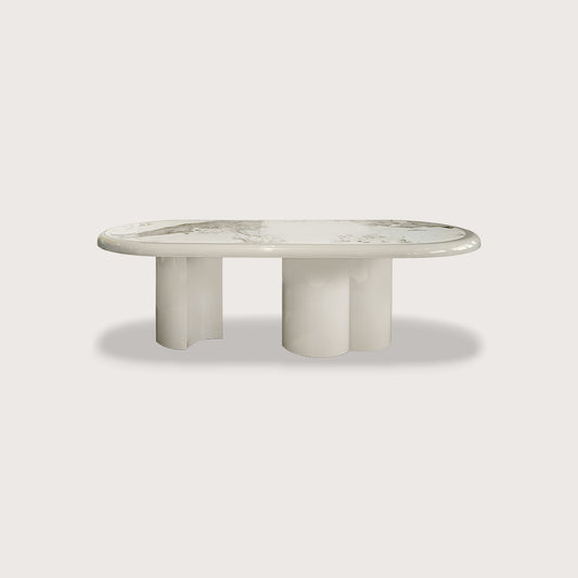 Gabriel Cylindrical Marble Dining Table - Cream Dining Table Raffine Default Title