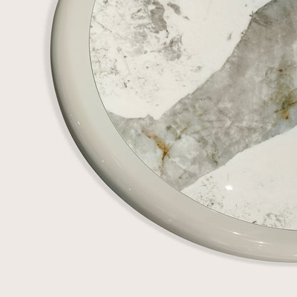 Gabriel Cylindrical Marble Dining Table - Cream Dining Table Raffine