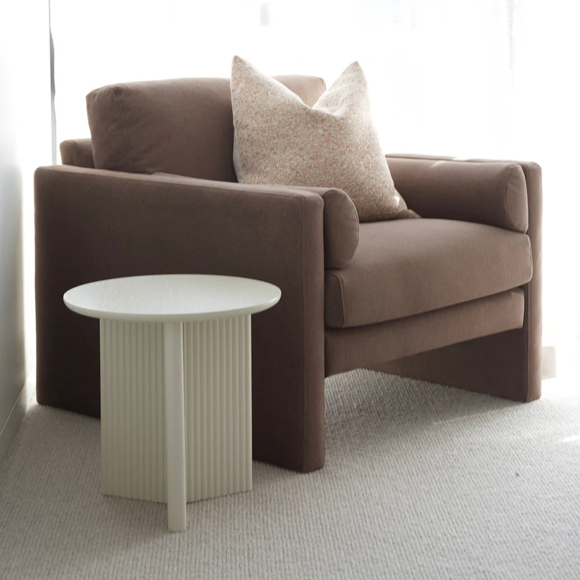 Gus Odeon Round Side Table - Pearl Side Table M+Co Living