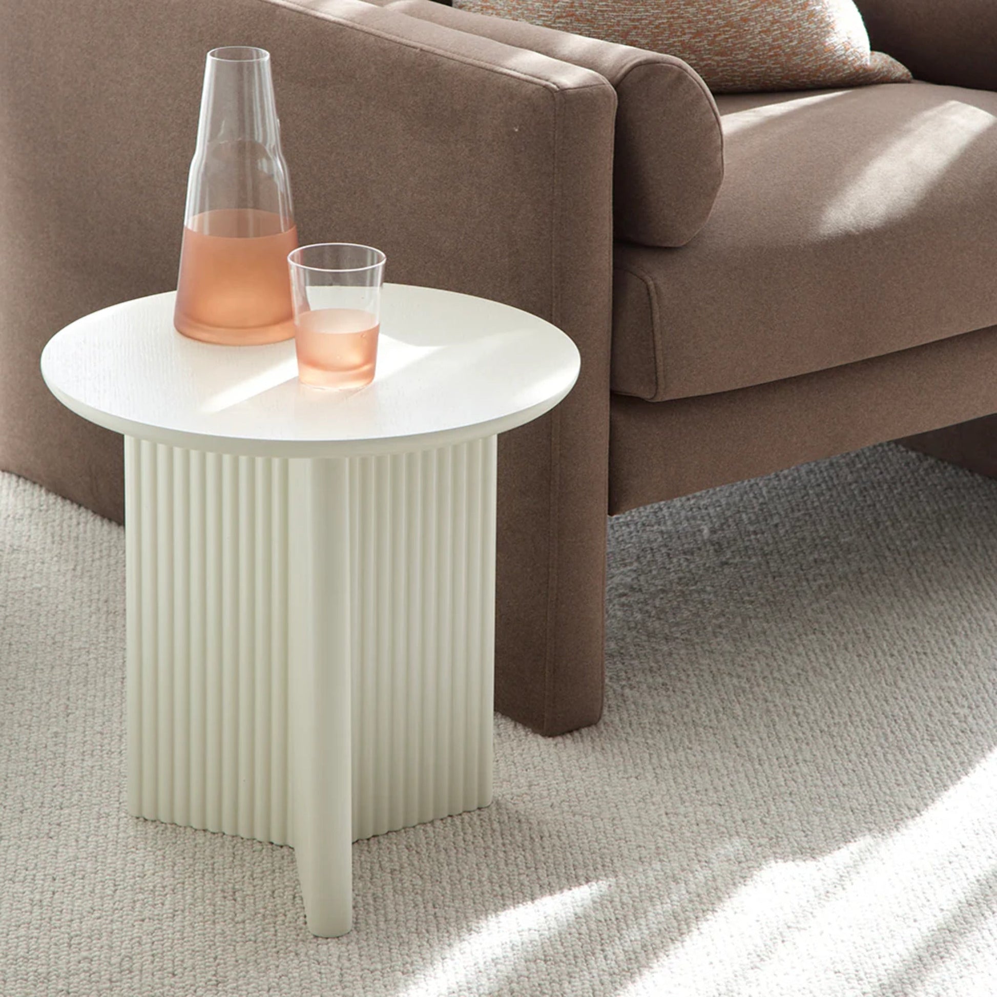 Gus Odeon Round Side Table - Pearl Side Table M+Co Living