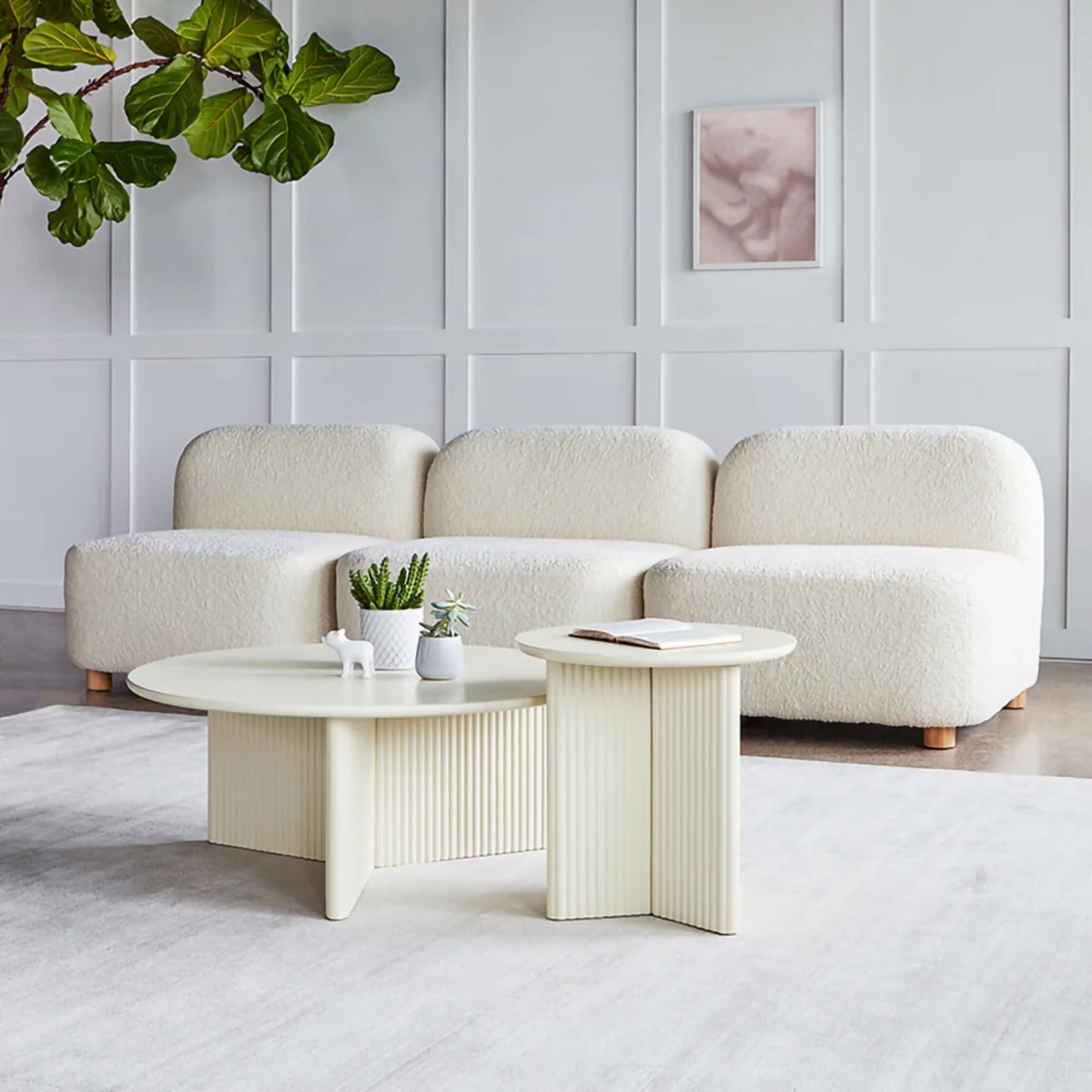 Gus Odeon Round Side Table - Pearl Side Table M+Co Living