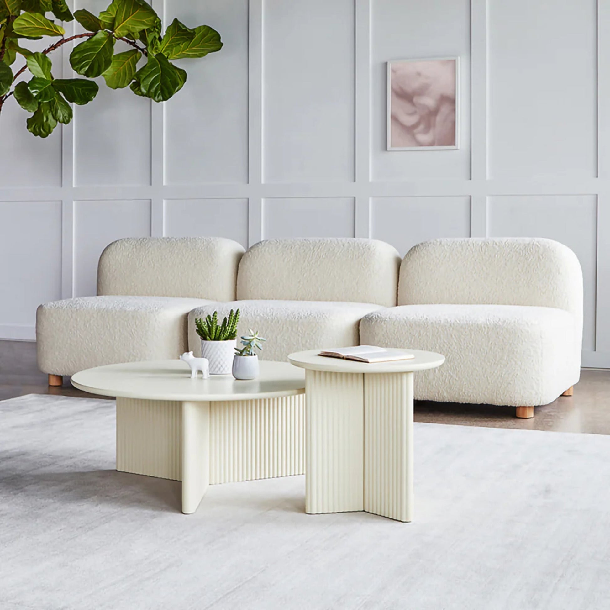 Gus Odeon Round Side Table - Pearl Side Table M+Co Living