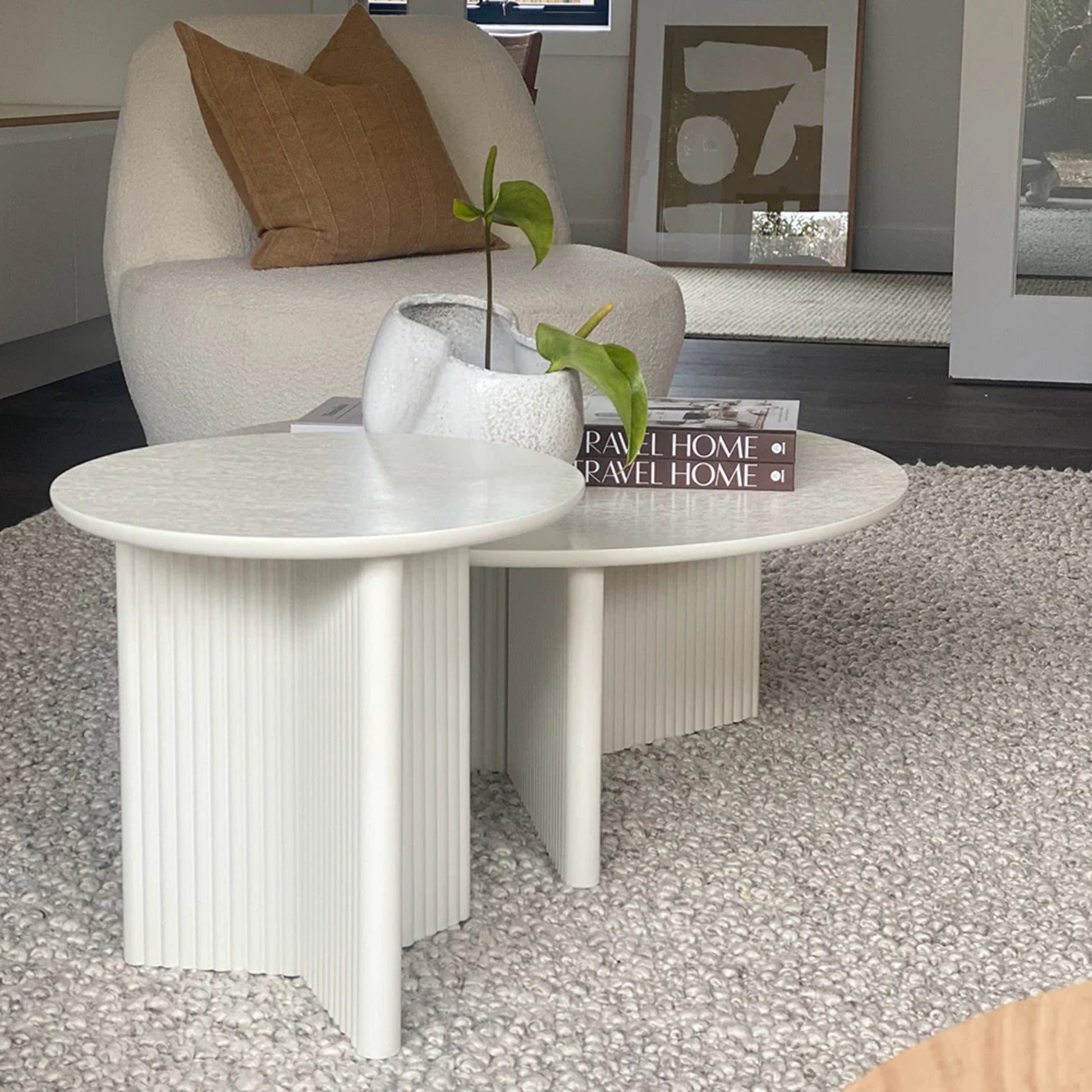Gus Odeon Round Side Table - Pearl Side Table M+Co Living