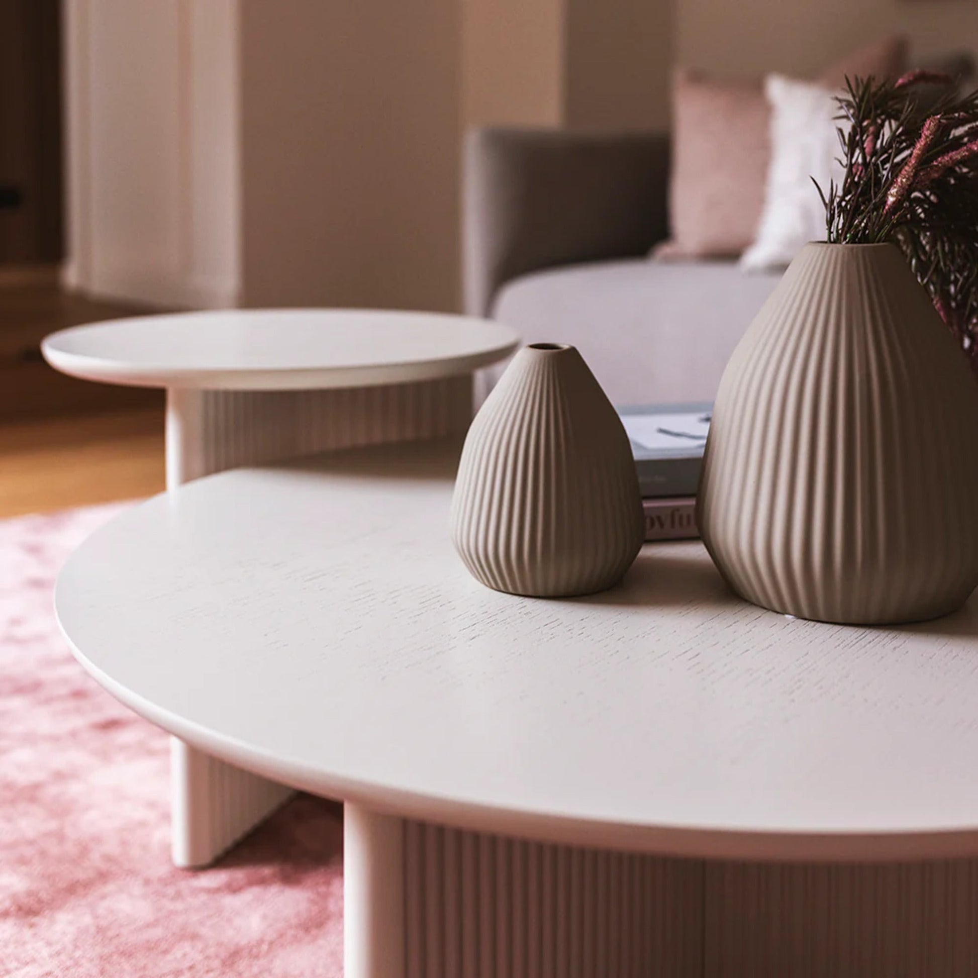 Gus Odeon Round Side Table - Pearl Side Table M+Co Living