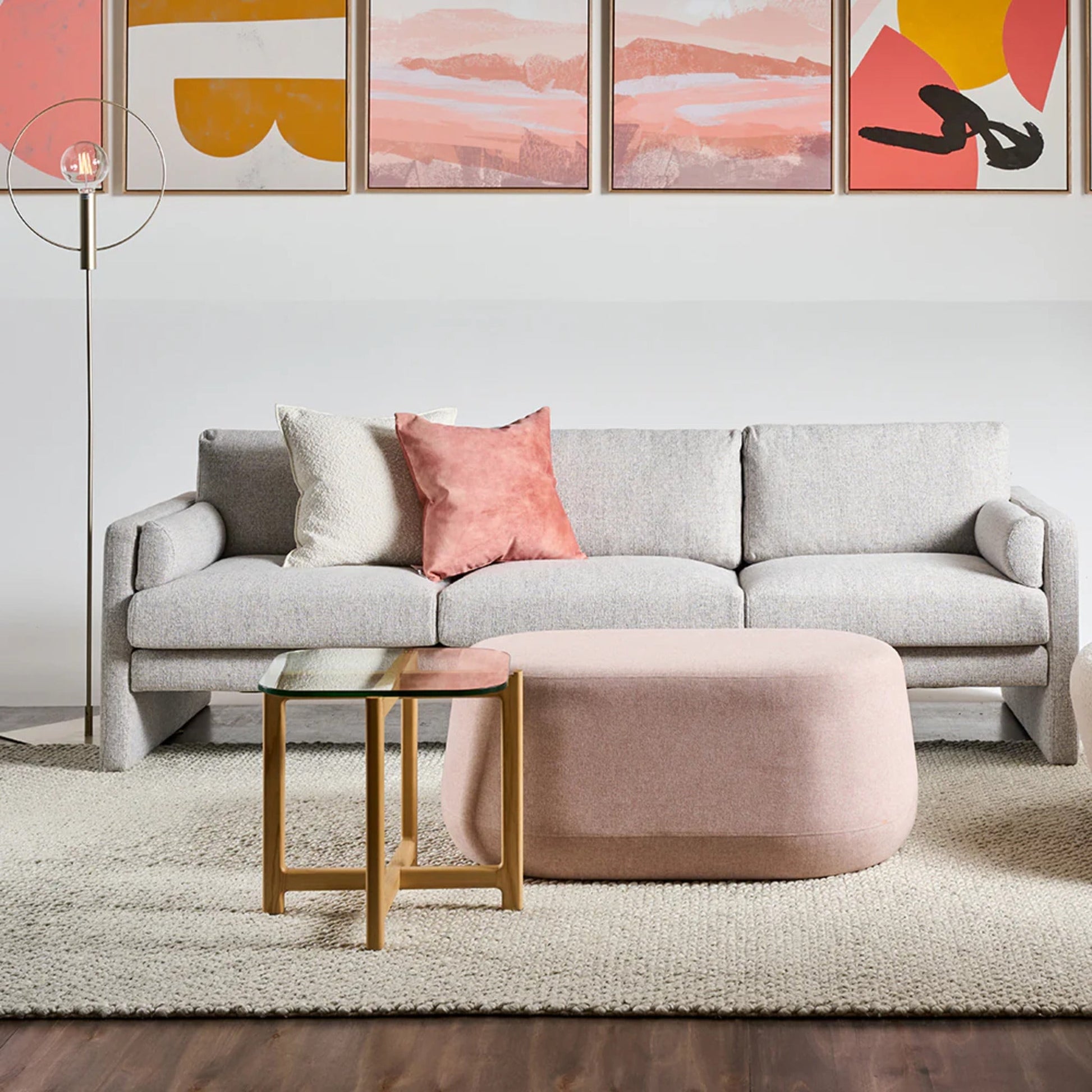 Gus Quarry Square Wood Side Table - Ash Side Table M+Co Living