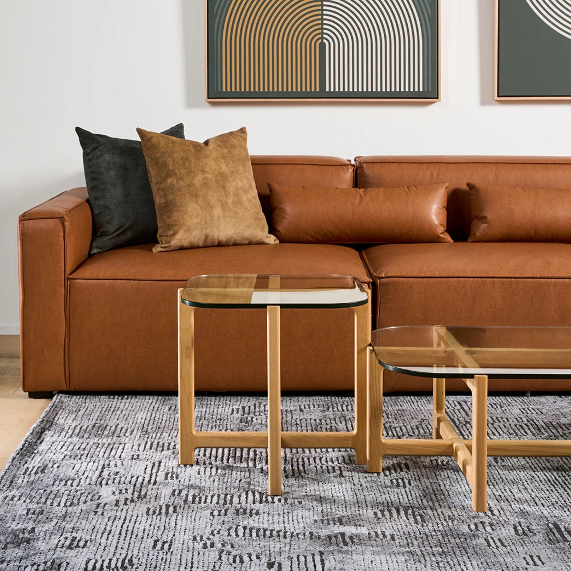 Gus Quarry Square Wood Side Table - Ash Side Table M+Co Living