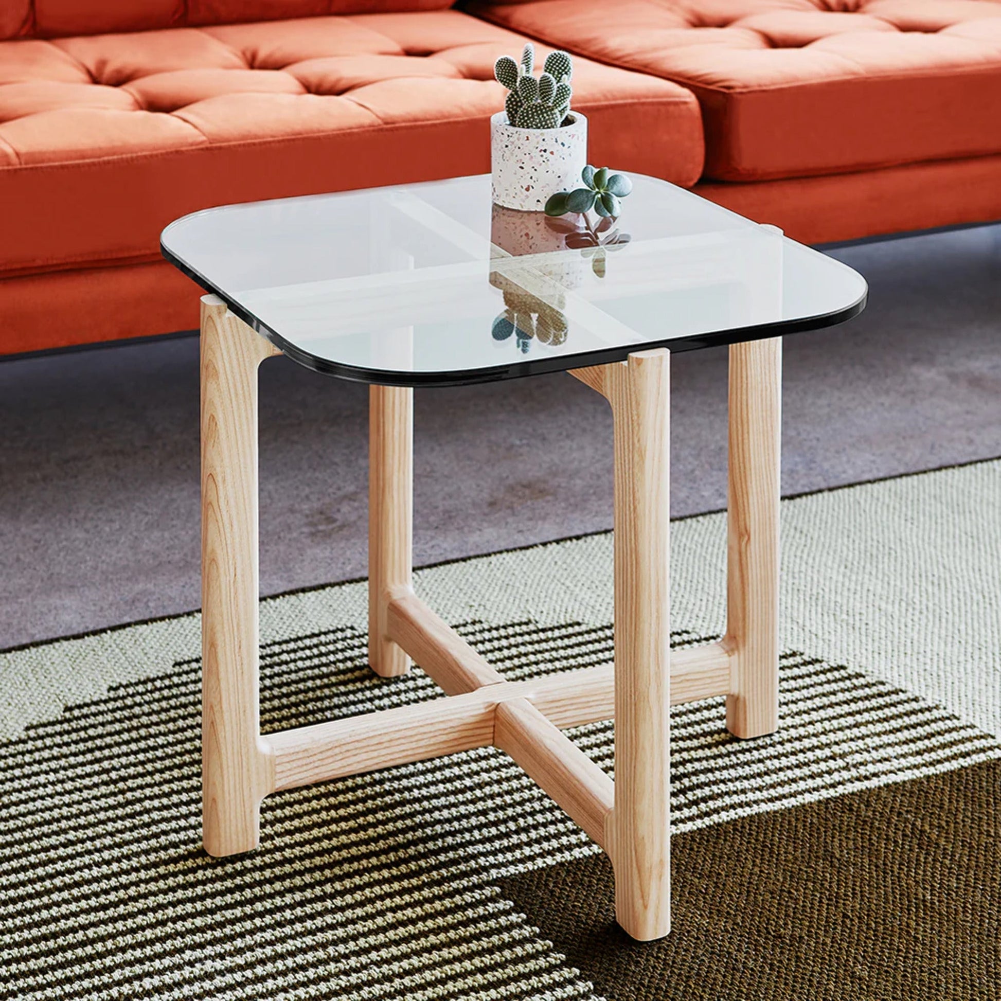 Gus Quarry Square Wood Side Table - Ash Side Table M+Co Living