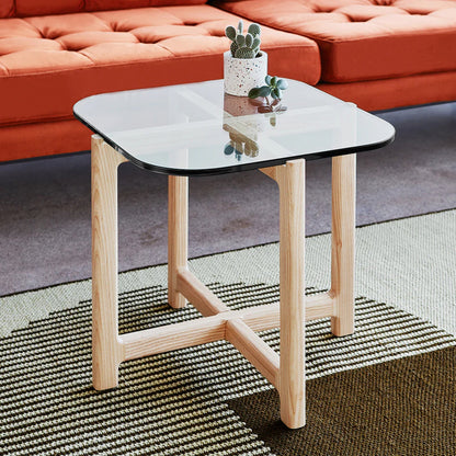 Gus Quarry Square Wood Side Table - Ash Side Table M+Co Living