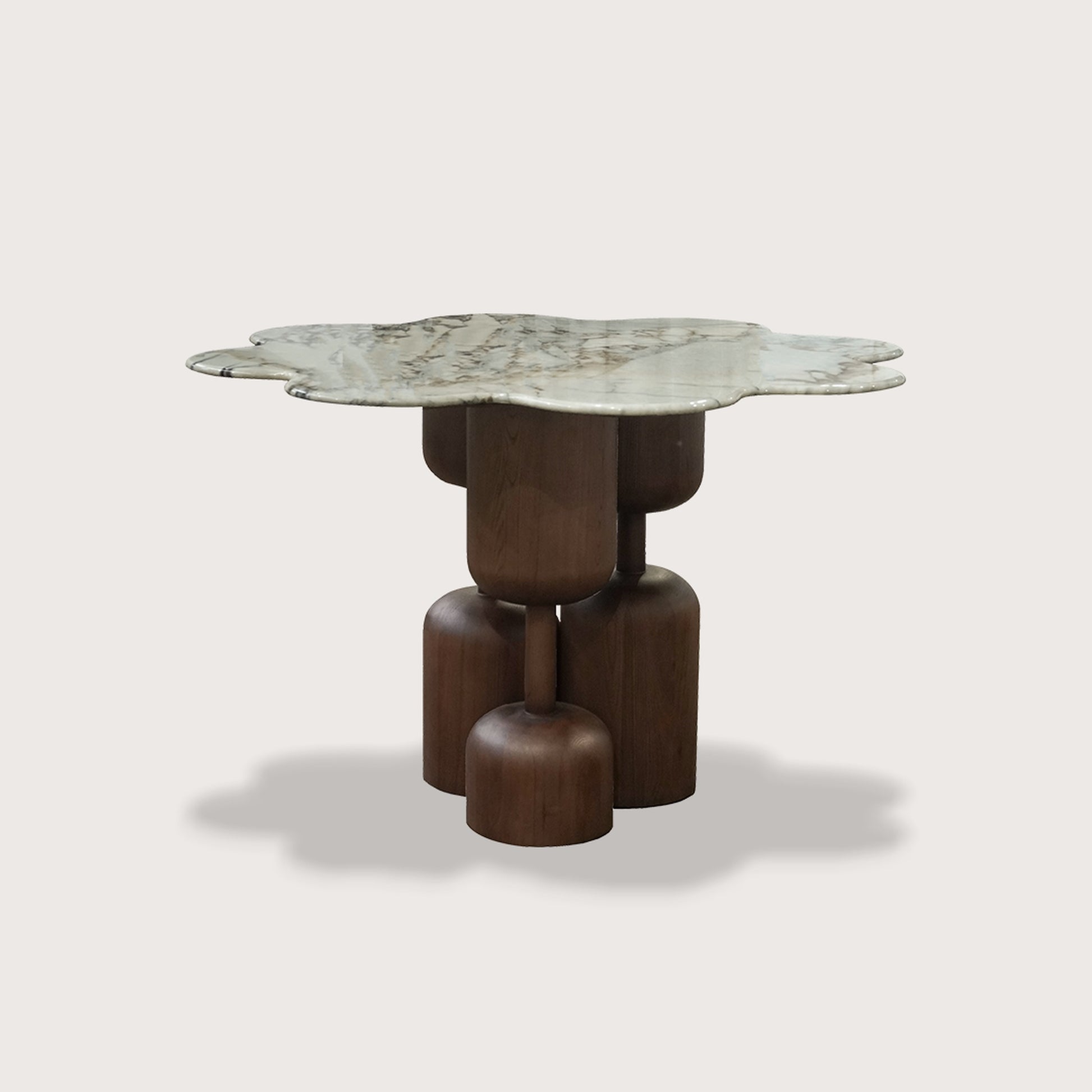 Harlow Round Marble Dining Table - Brown Dining Table Raffine Default Title