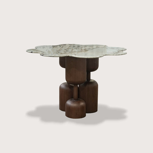 Harlow Round Marble Dining Table - Brown Dining Table Raffine Default Title