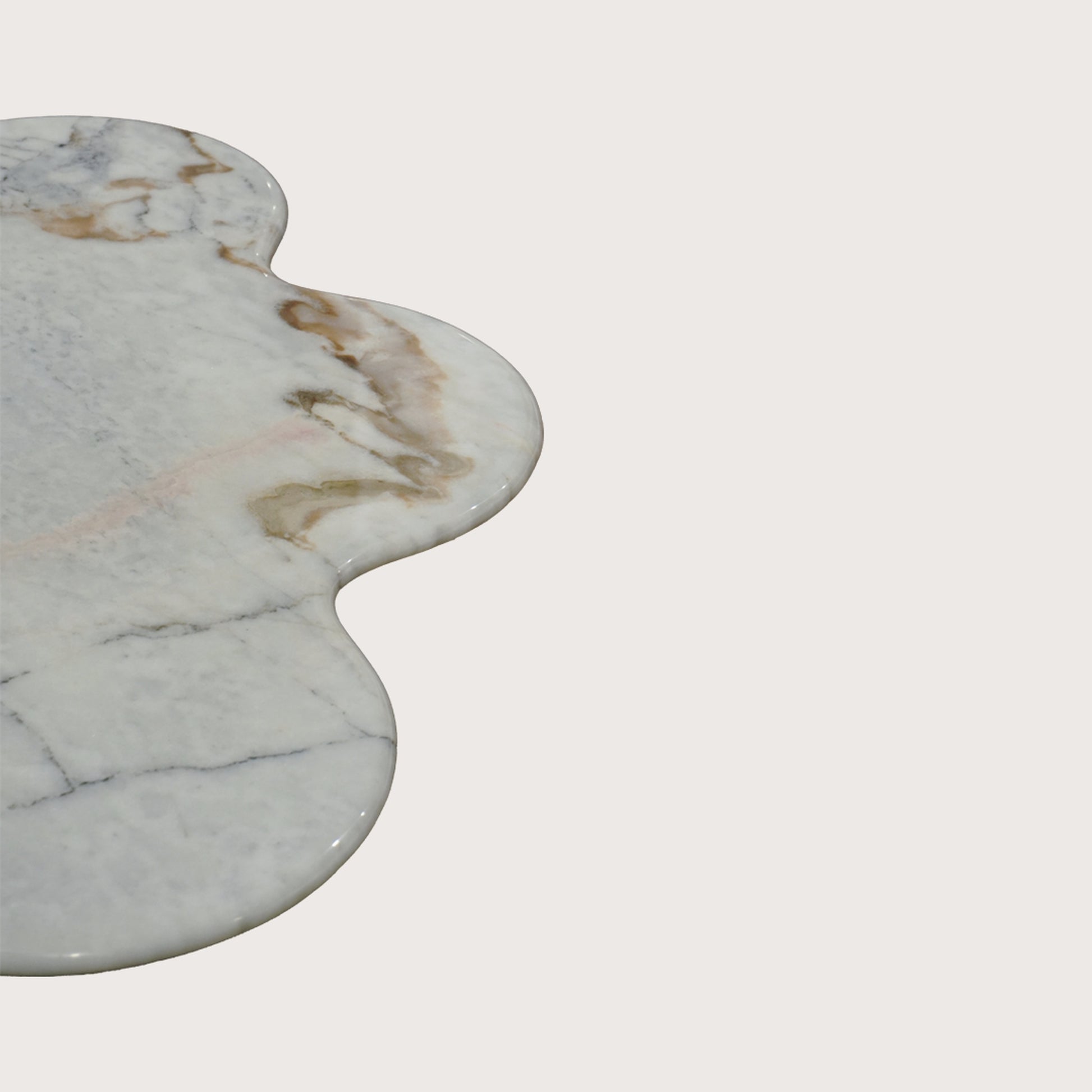 Harlow Round Marble Dining Table - Brown Dining Table Raffine