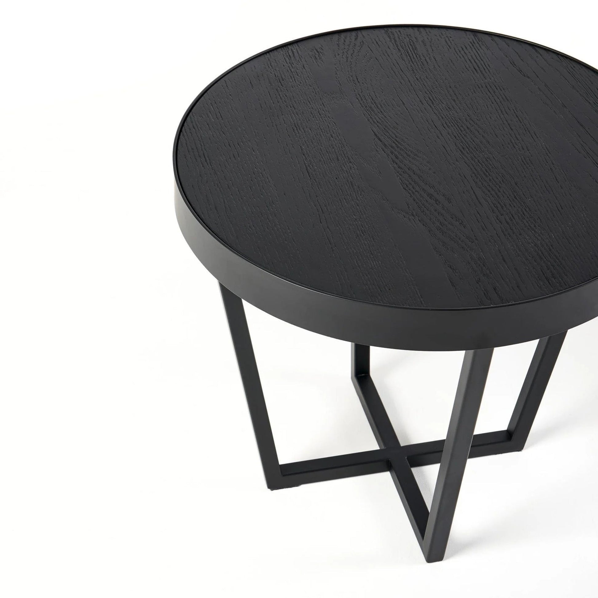 Hendrix Round Side Table - Black Side Table M+Co Living