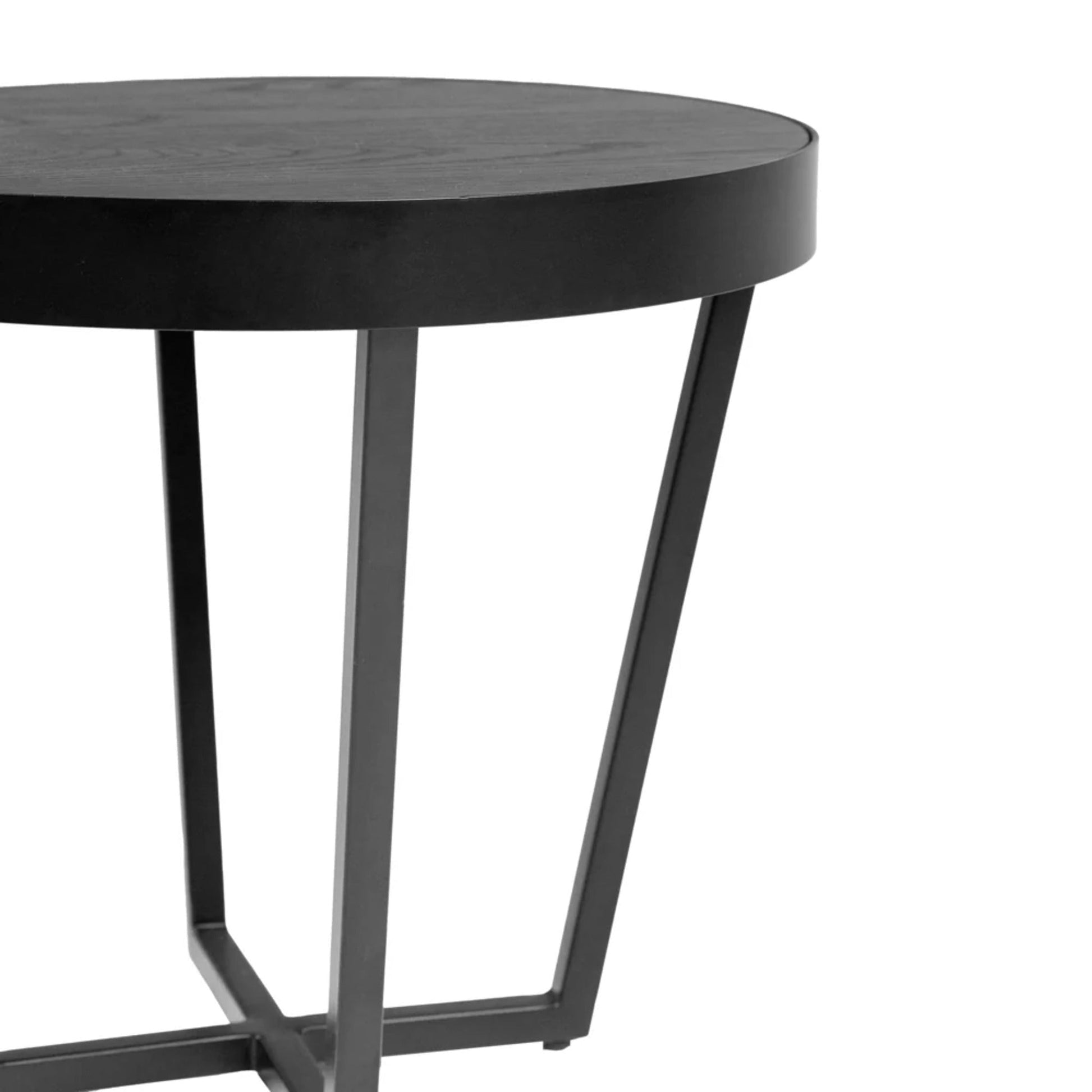 Hendrix Round Side Table - Black Side Table M+Co Living