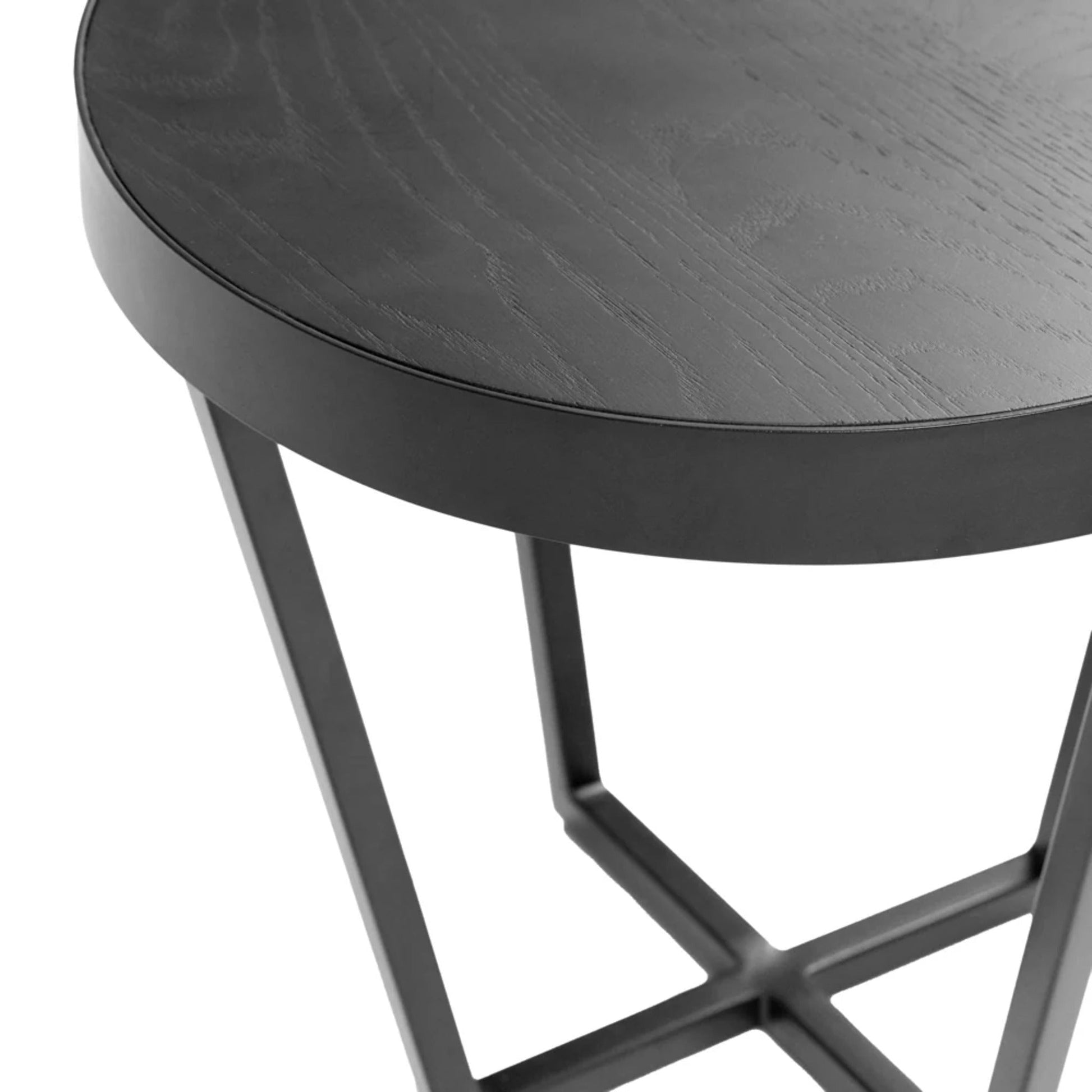 Hendrix Round Side Table - Black Side Table M+Co Living