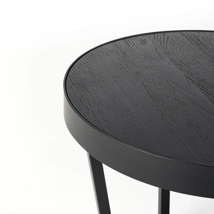 Hendrix Round Side Table - Black Side Table M+Co Living