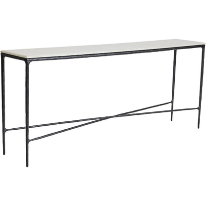 Heston Large Marble Console Table - Black Console Table Cafe Lighting & Living   
