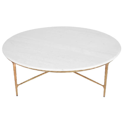Heston Rectangle Marble Coffee Table - Brass Coffee Table Cafe Lighting & Living Round  