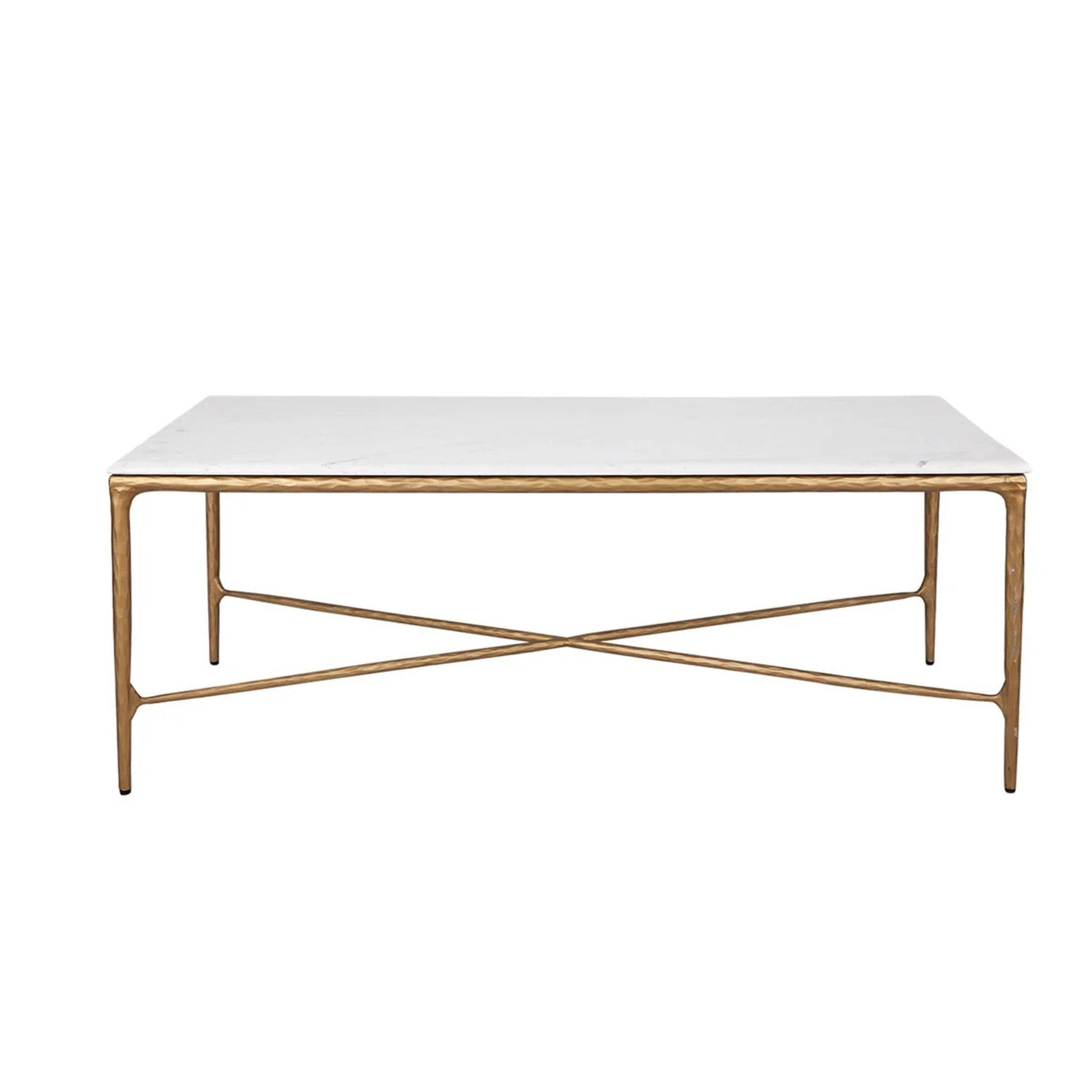 Heston Rectangle Marble Coffee Table - Brass Coffee Table Cafe Lighting & Living   