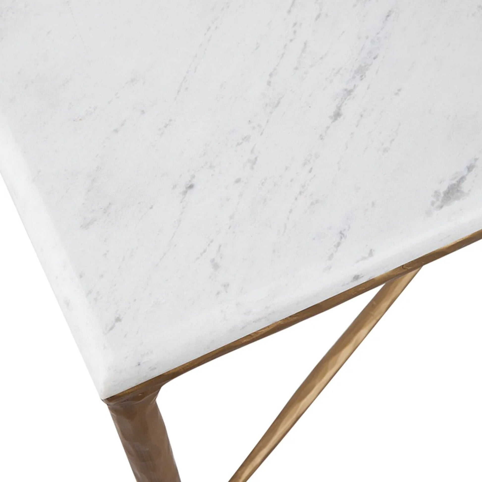 Heston Rectangle Marble Coffee Table - Brass Coffee Table Cafe Lighting & Living   