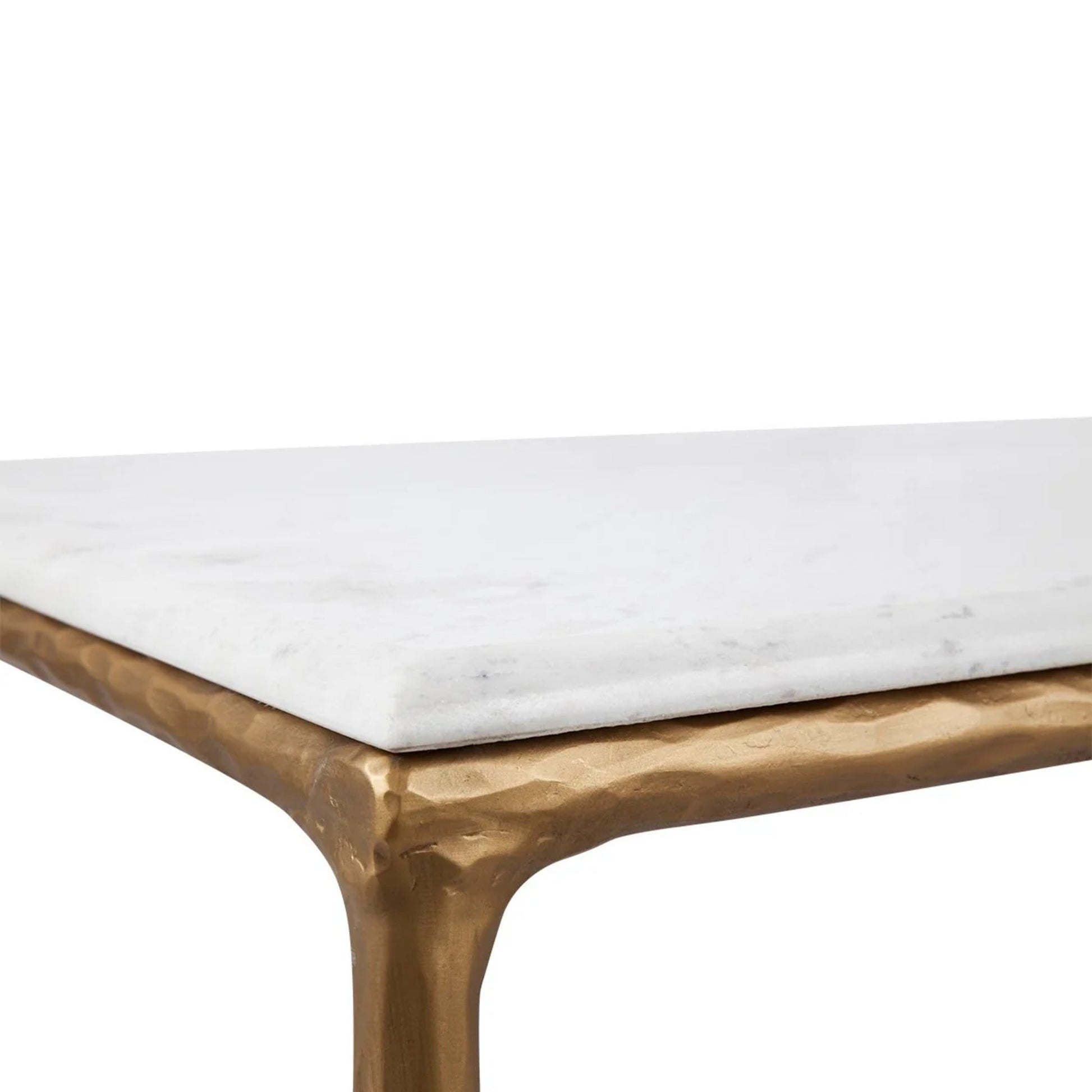 Heston Rectangle Marble Coffee Table - Brass Coffee Table Cafe Lighting & Living   