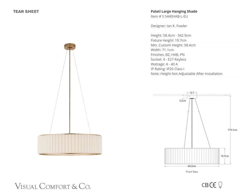 Ian K. Fowler Palati Large Antique Brass Hanging Pendant Light Pendant Light Bloomingdales Lighting   