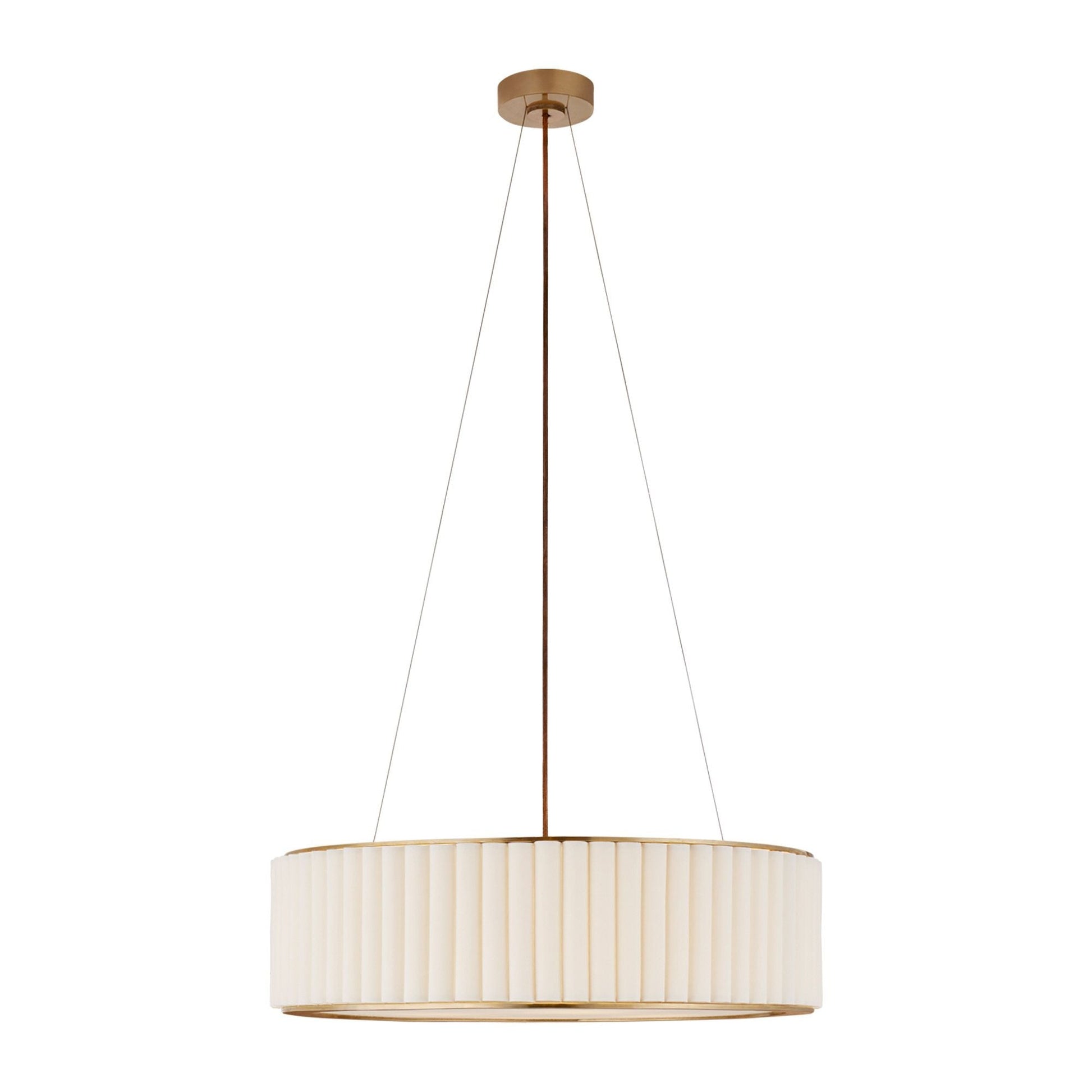 Ian K. Fowler Palati Extra Large Linen Hanging Shade Chandelier Bloomingdales Lighting Brass Large