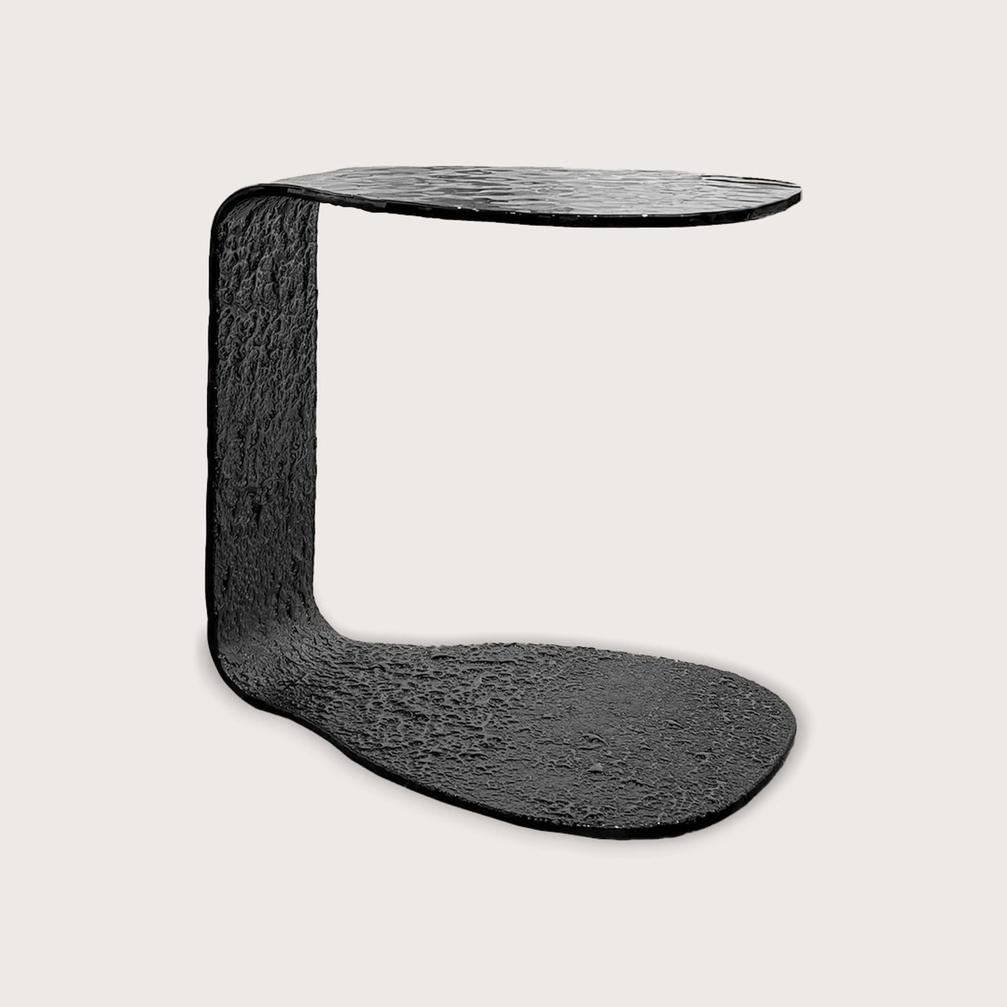 Infinite Textured Glass Side Table - Black Side Table Raffine Default Title