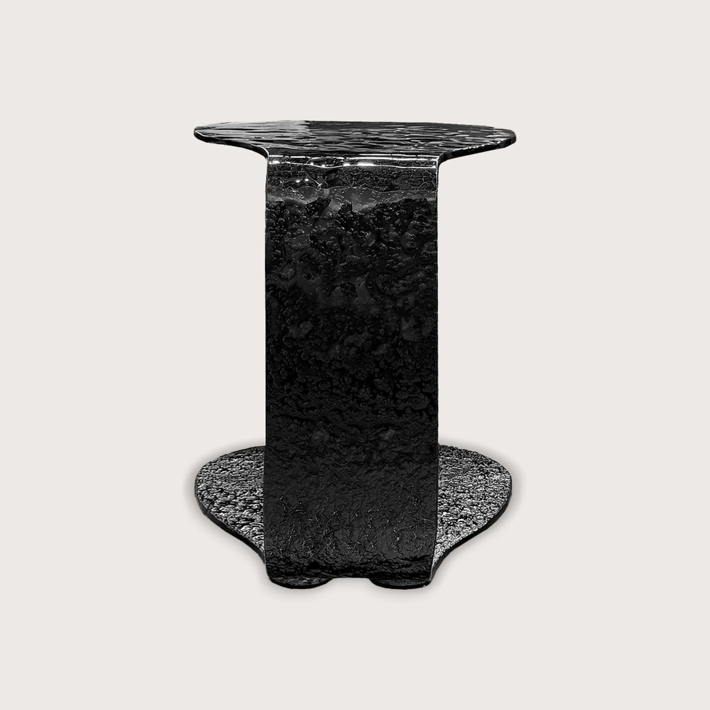 Infinite Textured Glass Side Table - Black Side Table Raffine