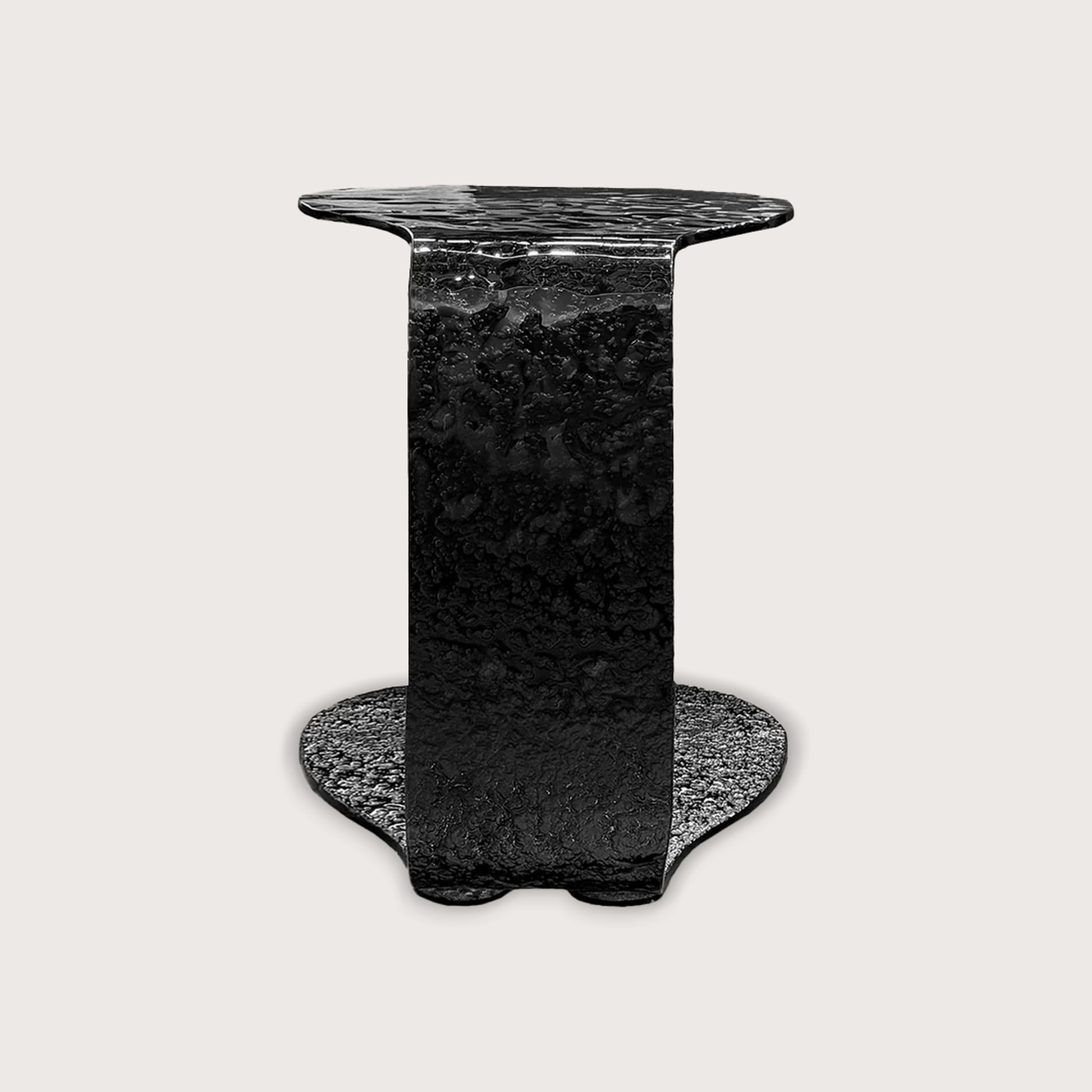 Infinite Textured Glass Side Table - Black Side Table Raffine