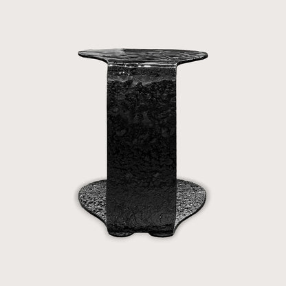 Infinite Textured Glass Side Table - Black Side Table Raffine