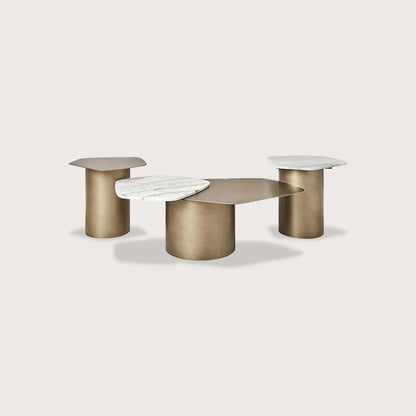 Isabelle Marble Coffee Table - Brass Coffee Table Raffine