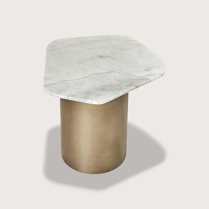 Isabelle Marble Side Table - Brass Side Table Raffine