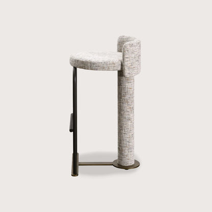 Jamie Textured Metal Bar Stool - Brass Bar Stool Raffine