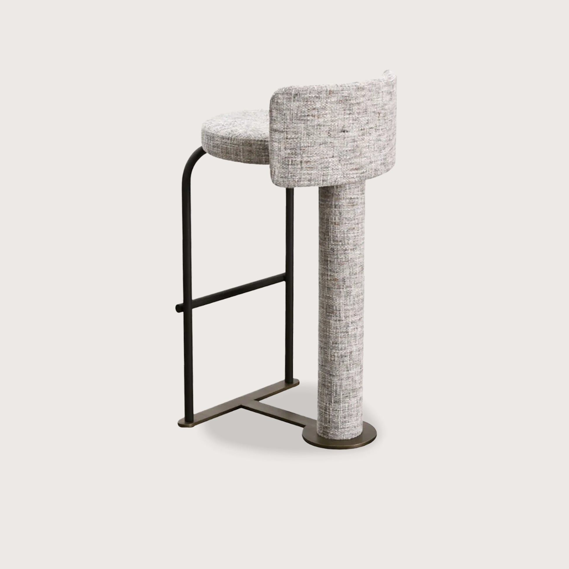 Jamie Textured Metal Bar Stool - Brass Bar Stool Raffine