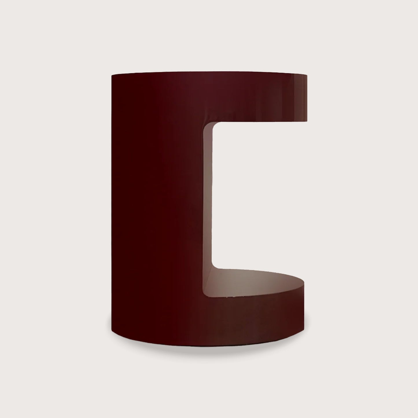 Jasmyn Curved Side Table - Burgundy Side Table Raffine
