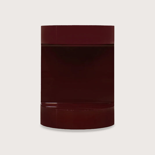 Jasmyn Curved Side Table - Burgundy Side Table Raffine Burgundy