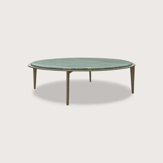 Jemma Soft Circular Marble Coffee Table - Brass Coffee Table Raffine Default Title